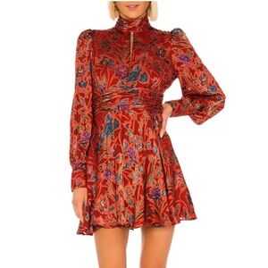 ALEXIS Vibrant Red Floral Long Sleeve Dress